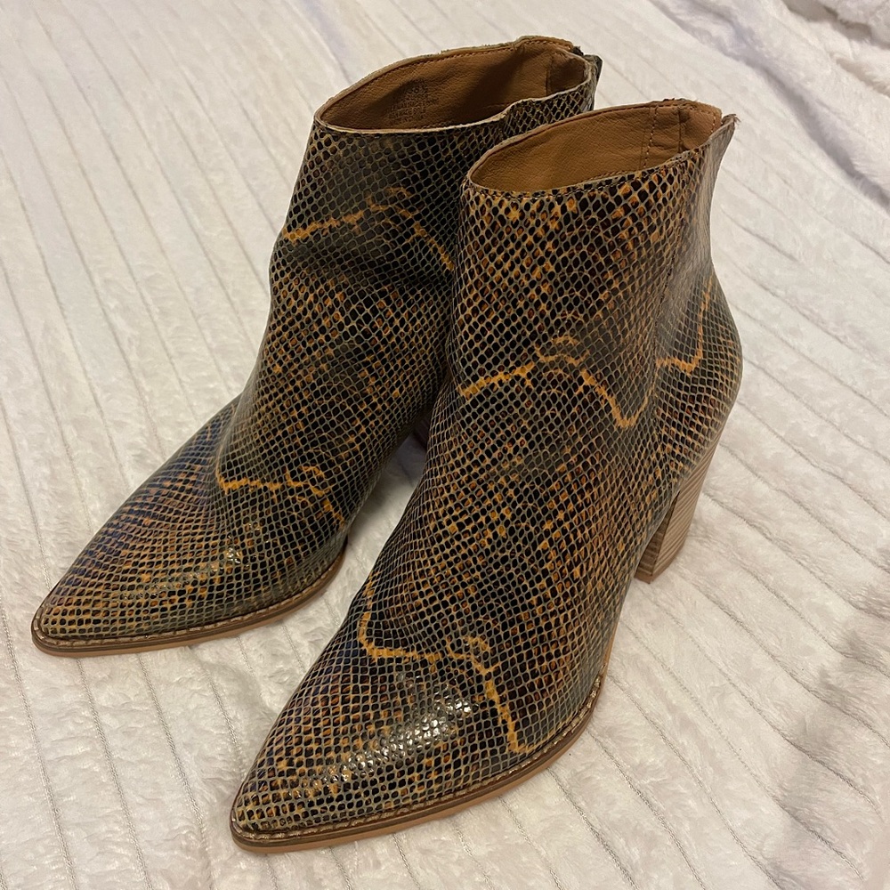 Lucky Brand Snakeskin Ankle Boots